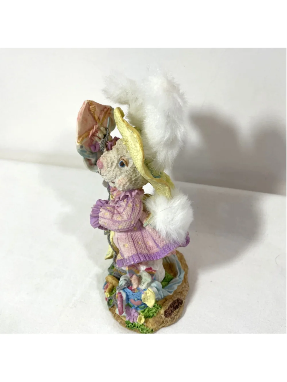1994 Enesco Rainbow Makers Rainbow Express Vendor Figurine Easter Bunny Rabbit